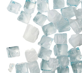 Sticker - PNG Clear ice cubes on surface