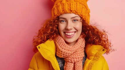 Sticker - The woman in orange winterwear