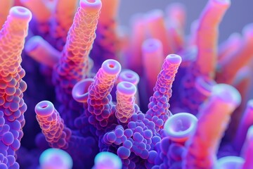 Wall Mural - close up of colorful coral underwater bokeh style background