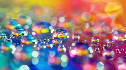 Sticker - Water Drops on Colorful Background