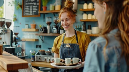 Canvas Print - The friendly cafe waitress