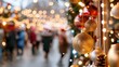© MarkFinal - Cheerful Christmas market with decorated stalls, twinkling lights, and festive crowds