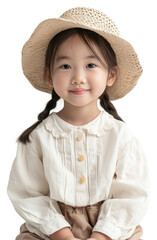 Sticker - PNG Little asian girl wearing summer fashion portrait child photo.