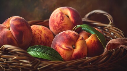 Wall Mural - The Basket of Fresh Peaches