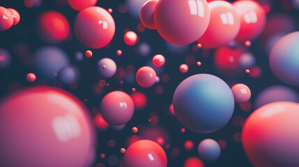 Wall Mural - abstract background with colorful spheres floating in space.