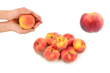 Wall Mural - Fig peach isolated on white background.