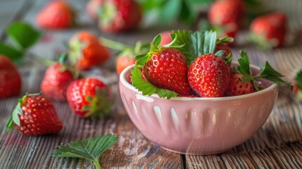 Wall Mural - The Bowl of Fresh Strawberries