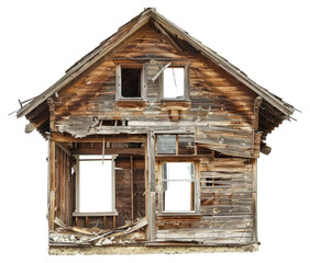 Sticker - PNG Wooden architecture destroyed photo of retro building countryside outdoors.