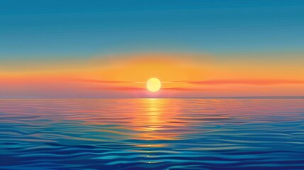Wall Mural - illustration of a sunrise over the horizon