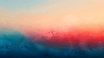 Wall Mural - Abstract Blue and Red Sunset Background.