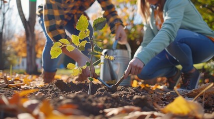 Sticker - The young tree planting