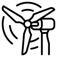 Poster - wind turbine energy outline icon