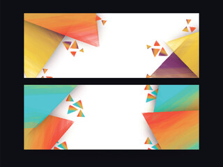 Poster - Abstract Geometric Style Header or Banner Design Set with Copy Space for Advertising.