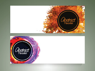 Poster - Abstract Style Social Media Banner or Header Design with Copy Space in Two Options.