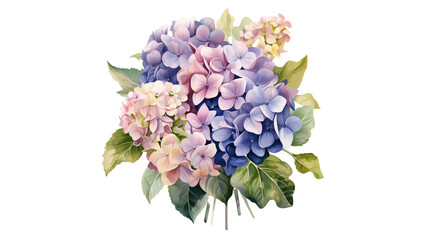 Watercolor flowers bouquet cutout