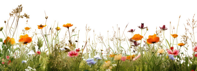 Wall Mural - PNG Wildflower border grassland outdoors nature.