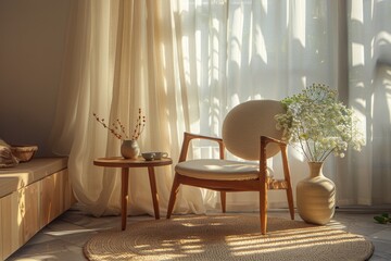 Wall Mural - Cozy Sunlit Reading Nook