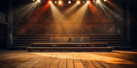 Wall Mural - Empty Stage With Spotlights