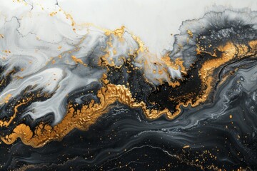 Canvas Print - Modern Abstract Art with Gold Accents