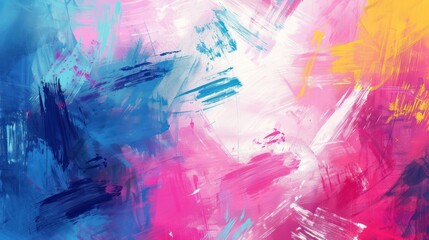 Wall Mural - Abstract colorful style with impressionist paint strokes background. AI generated