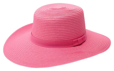 Wall Mural - PNG Pink summer beach hat white background sombrero headwear.