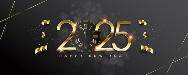 Canvas Print - 2025 Happy New Year Greeting Card