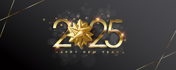 Wall Mural - 2025 Happy New Year Greeting Card