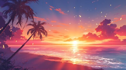 Poster - Peaceful Tropical Sunset