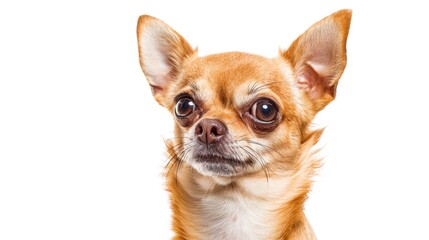 Wall Mural - Cheerful Chihuahua: Cute Playful Expression on White Background