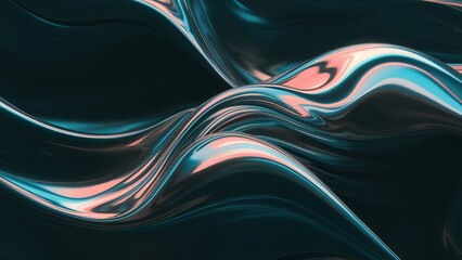 abstract iridescent shape, resembling a wavy