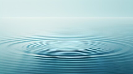 A serene image of ripples on a still pond, symbolizing the outward spread of intention, set against a solid light blue background