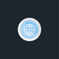 Wall Mural - simple line globe icon. go to web symbol icon vector illustration