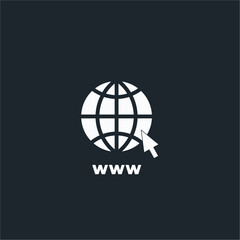 Wall Mural - simple line globe icon. go to web symbol icon vector illustration