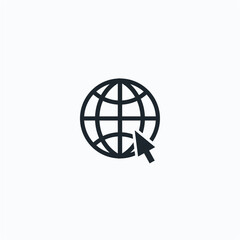 Wall Mural - simple line globe icon. go to web symbol icon vector illustration