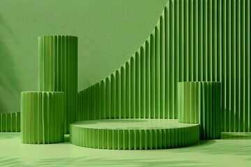 Wall Mural - Green Geometric Shapes Background