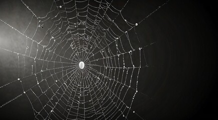 spider web with dew drops