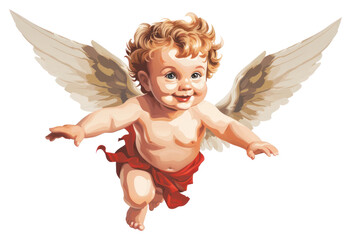 Wall Mural - PNG Angel baby transparent background representation.