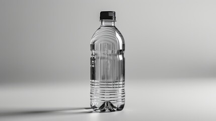 Sticker - Plastic Water Bottle with Black Cap