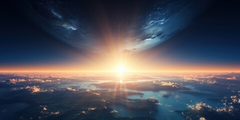 sunrise over an alien planet