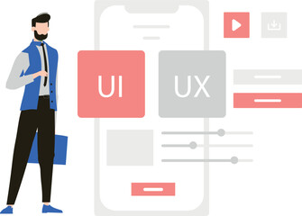 The guy is working on the user interface.