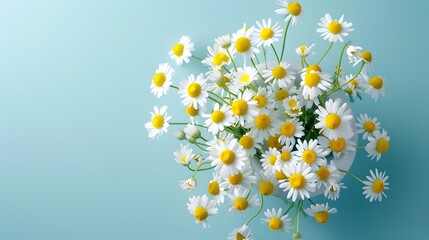 Sticker - Chamomile Flowers Arranged in a Bouquet Resembling a Basketball in a Tranquil Floral Setting