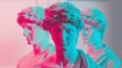 © vlntn - Greek Sculptures in Vaporwave Glitch Art.