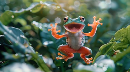 Poster - Smiling Frog in Nature