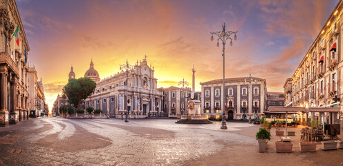 catania, sicily, italy from piazza del duomo