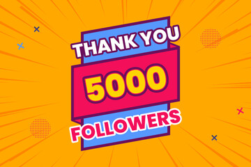 Thank you 5000 followers thank giving social media community post or Thank you followers peoples