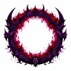 Demonic border circle style illustration