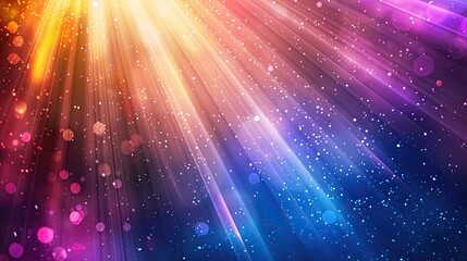 Wall Mural - light rays, colorful, streaks, magic, black background