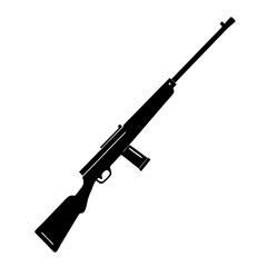 Rifle silhouette isolated on white background vector (4)