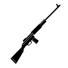 Rifle silhouette isolated on white background vector (25)