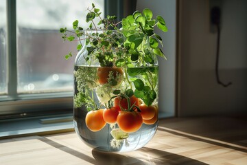 Sticker - a tomato plant in a vase